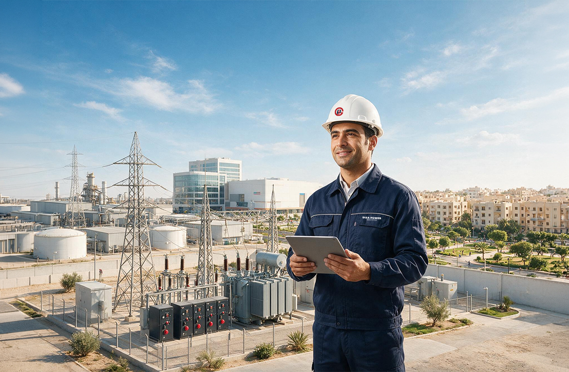 Worker at electrical facility
